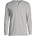 Lands' End Mens Long Sleeve Super-T Henley Gray Heather Regular Medium