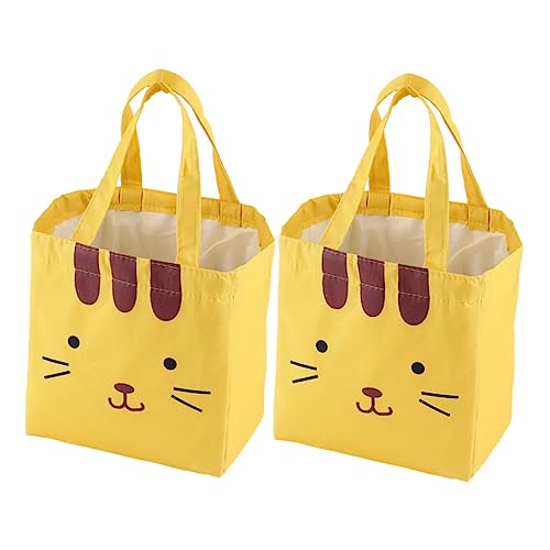 Cabilock 2 Piezas Bolsa Almuerzo Aislada Bolsa Térmica de Picnic de Animales Tote Reutilizable para Comida Ligero y Espacioso Amarillo