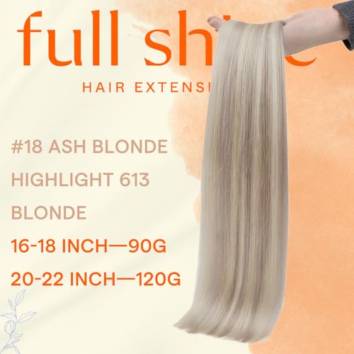 Image of Full Shine Long Weft Hair Extensions, Dirty Blonde Mix 20 Inch | 120g 4 PCS, Genius Human Hair Extensions Tape In, Full Ends, Silky Texture, Length Enhancement, Wedding Looks