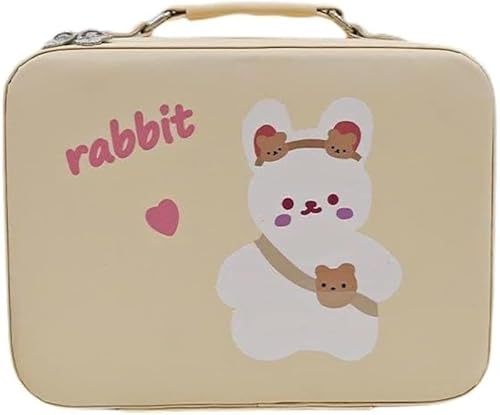 AZIEBAY化粧品収納ボックス 携帯用 大容量 ミラー付き 防塵防水 小物整理 旅行用 メイク道具収納 外出時対応 多機能