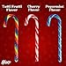 Christmas Candy Canes Tutti Frutti, Blue/White Peppermint, Red and White Cherry Mix Flavors - Bulk Candy Canes Individually Wrapped for Family Holiday Indulgement, Candy Cane Gift Set (100 Count)