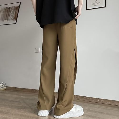 Mens Summer Wide Leg Baggy Pant Wide Leg Y2K Elastic Waist Track Pants Summer Vacation Casual Pants for Men3