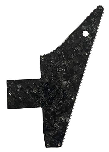 Custom Guitar Pickguard For Gibson 76 Explorer Re-Issue Style (4 Ply Black Pearl)
