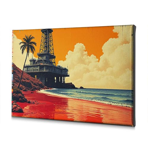Toile plage tropicale pour illuminer une salle de bain sombre