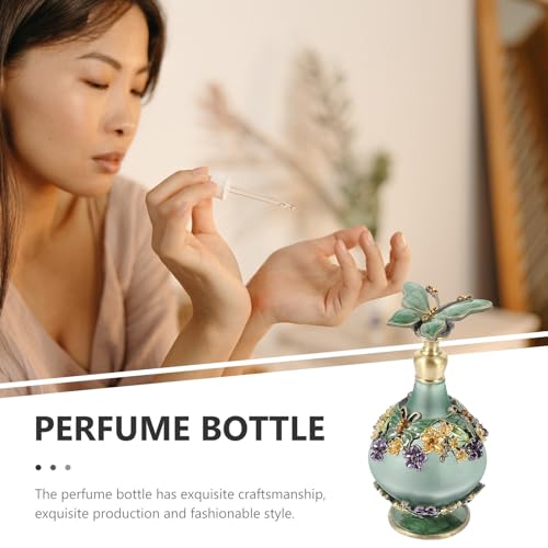 Frasco vintage decorativo CIMAXIC botella de vidrio labrado para esencias elegantes 8