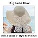 Women's Beach Sun Straw Hat Wide Brim UPF 50+ with Pearl Bow&Elastic Cord-Foldable Straw Hat for Beach,Pool,Travel (Cream)