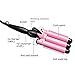 Julymoda 3 Barrel Hair Crimper Digital Ceramic Temperature Adjustable Triple Pipe Hair Wave Waver Curling Iron Tool 25mm