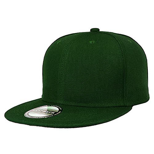 Image of Classic Snapback Hat Cap Hip Hop Style Flat Bill Blank Solid Color Adjustable Size