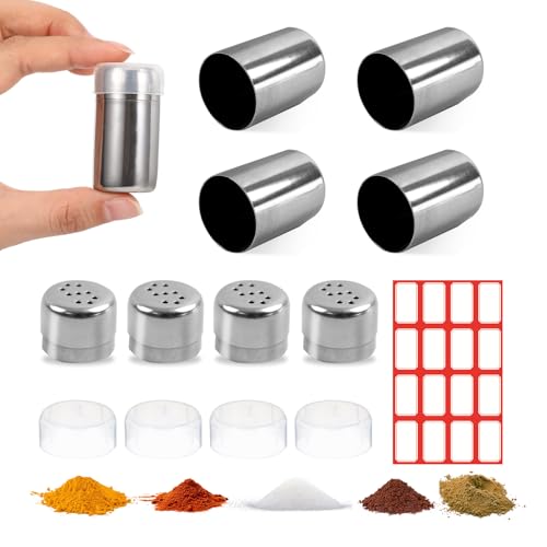 4 Stück Mini Salzstreuer für Unterwegs, Salzstreuer Klein, Mini...