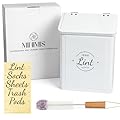 Minimis Customizable Mini Laundry Room Storage Bin - Small Magnetic Storage Holder Basket with Lid for Organizing Lint, Socks, Trash or Pods - Garbage Box Can be Mounted on a Wall/Dryer or Countertop