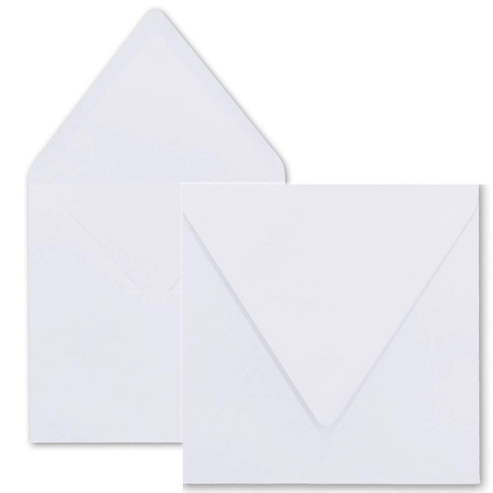 Buste quadrate da 110 x 110 mm, 120 g/m², per inviti e buoni regalo, 500 buste bianche