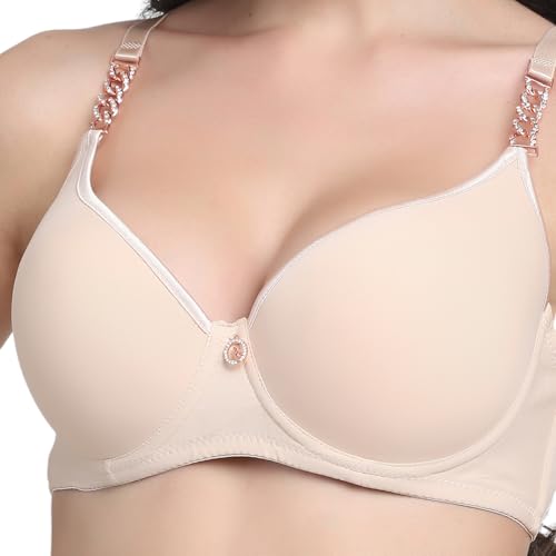Image of Quttos PrettyCat Lightly Padded Underwired Sexy T-Shirt Bra with Chain Strap