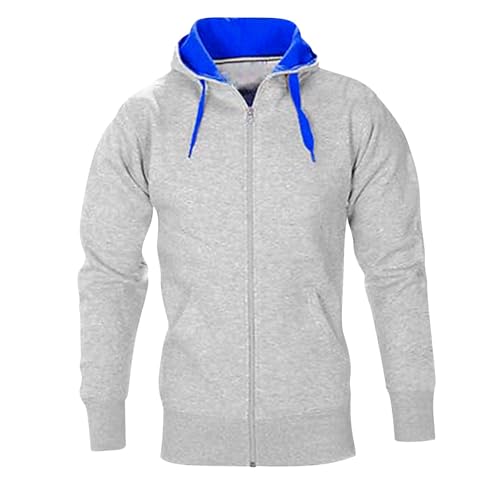 Zip Hoodies for Men Long Sleeve Splicing Comfort Hoodie Lightweight Casual Thermal Warm Hooded Pullover with Pocket3