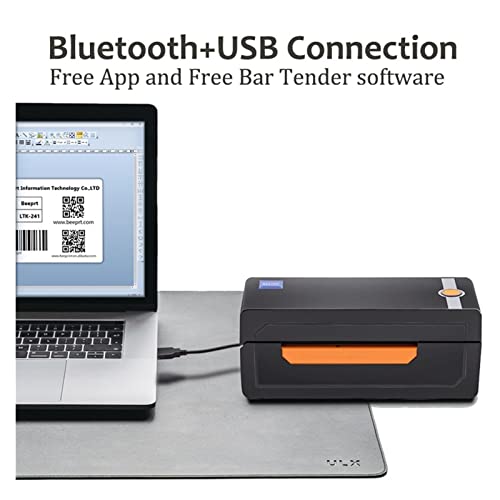 Image of 4 Inch Thermal Barcode Label Printer Commercial Grade High Speed Printer Compatible with USPS Barcode Printer 4x6 Printer(USB and Holder White)