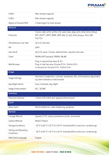 Image of PRAMA EVteQ PT-NC143D3-I(D) 4 MP Fixed Turret Network Camera H.265 Dome (4MP, PT-NC143D3-I(D))
