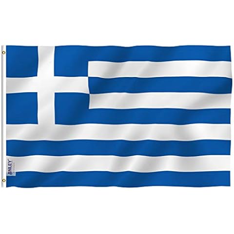 ANLEY Fly Breeze 3x5 Foot Greece Flag - Vivid Color and UV Fade Resistant - Canvas Header and Double Stitched - Greek National Flags Polyester with Brass Grommets 3 X 5 Ft Cover