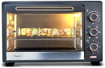 Pigeon Electric Oven (12383) 20 Liters OTG with Grill and Rotisserie, Oven Toaster and Grill for Grilling and Baking Cakes (Grey)