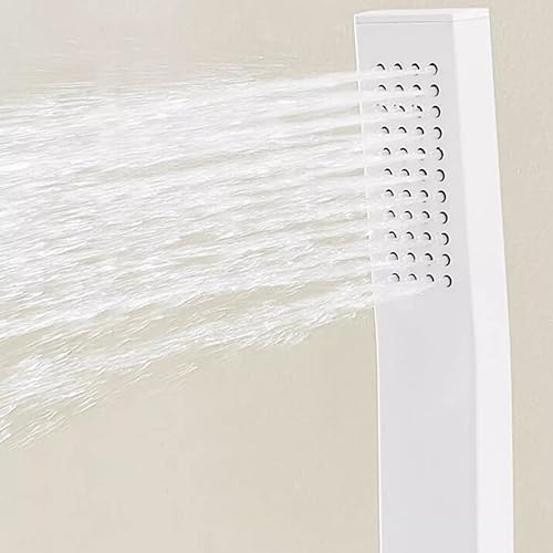 Robinet de bain cascade blanc avec douchette et mitigeur en laiton - 7