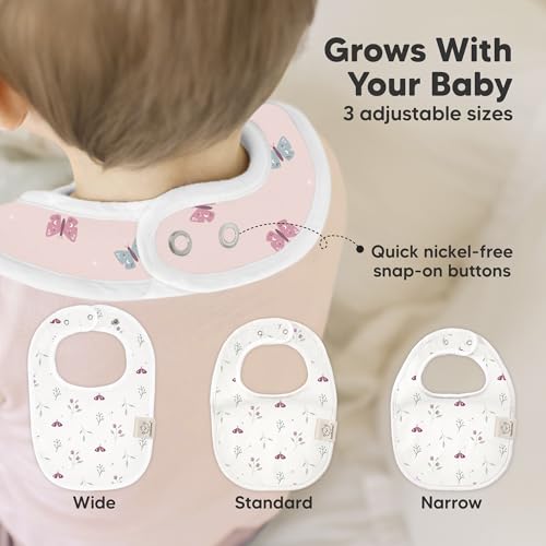 Image of 8-Pack Organic Baby Bibs for Boys, Girls - Soft Cotton Drooling and Teething Bibs for Baby Girl & Boy, Extra Absorbent, Easy to Clean & Put On for Toddler, Newborn, Infant 0-24 Months (Lunaris)