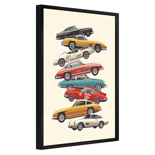 Framed Vintage Car Wall Art - Classic Car Enthusiast Gift