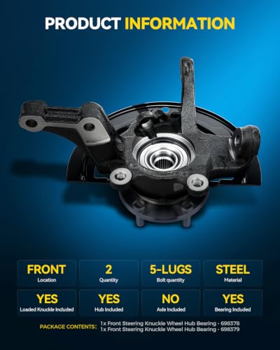 Image of PHILTOP 2 x Front Knuckle Wheel Hub Bearing for Nissan Altima 2002-2006