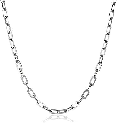 Verona Jewelers Sterling Silver 3MM, 4.5MM, 5.5MM Mariner Anchor Link Chain Necklace - Square, Cable, Twist, Rolo Chain Necklace