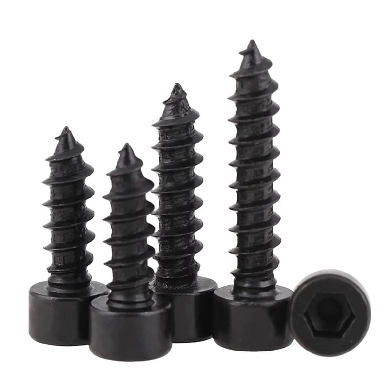 Tornillos de chapa autorroscantes con cabeza hexagonal acero inoxidable 304 negros M2-M6(M2.6 x 12mm)