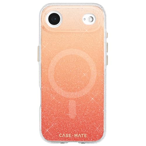 Case-Mate iPhone Air Case [Compatible with MagSafe] - Stylish Sparkly Phone Case with 12ft Drop Protection - Premium Magnetic Cover for iPhone Air - Twinkle Orange Ombre