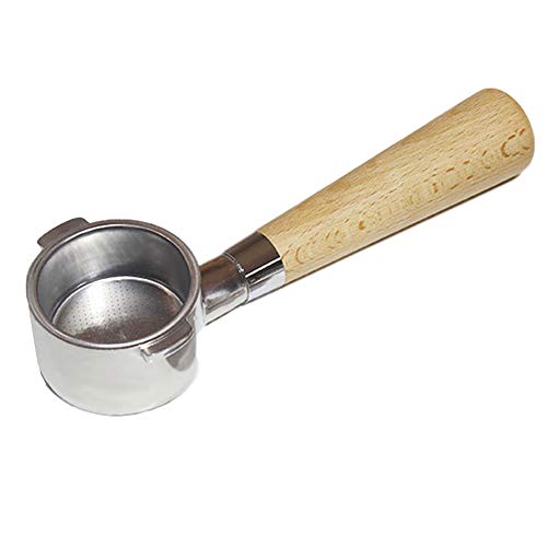 Mini-Kaffee-Maschine, Bottomless Espressomaschine, einschließlich Holz- oder Kunststoffgriff Filter, einschließlich Edelstahl-Kaffeekorb