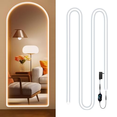 Image of Vanity Lights for Mirror, Hollywood Style Makeup Lights with Dimmer and Power Supply, Waterproof, 16.ft /5M 600 Warm White LEDs Makeup Vanity for Bathroom (Mirror Not Included)