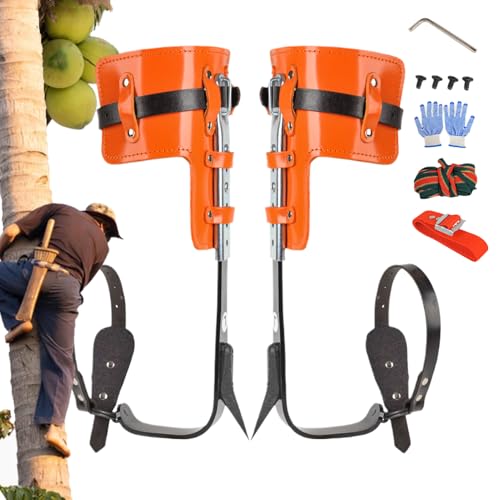 Equipo de Escalada de árboles - Kit de espigas Ajustables de Altura para Escalada de árboles | Postes de Acero Ajustables trepando espuelas | Accesorios de Seguridad para Trabajadores de Alta fortale