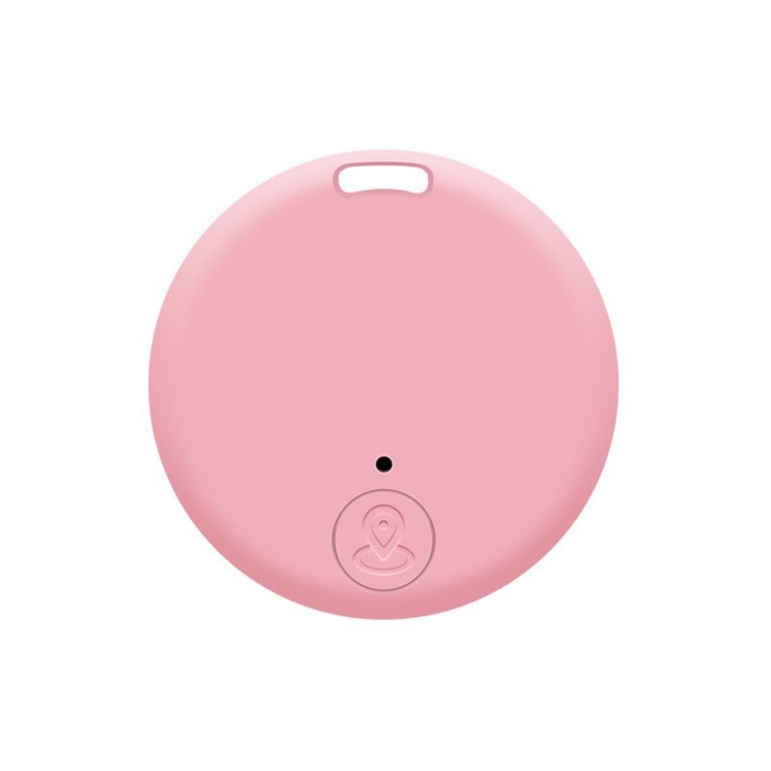 smart bluetooth tracker with key loop app-connected bluetooth tracker compact locator tag lightweight for travelers, elderly, keys, luggage, backpacks, pink