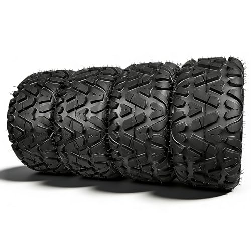 TRIPOWER Set of 4 ATV UTV Tires 24x8-12 Front & 24x10-11 Rear Tire 6PR All-Terrain Trail Sand Mud Off-Road 24x8x12 24x10x11 Tire Tubeless