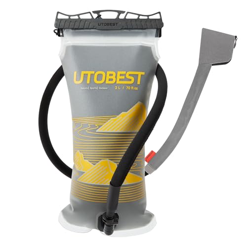 UTOBEST Insulated Hydration Bladder with Bite Valve Thermal Cover 3-Layer Leakproof TPU Water Bladder Keeps Water Cool or Warm for Hours Ideal for Hiking Backpack Running Camping