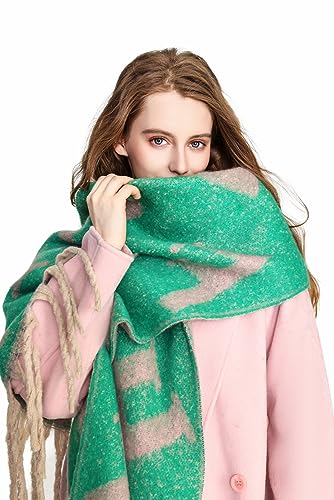 Yatemiole Women's Cashmere Warm Scarf Winter Soft Shawl Oversized Scarves3