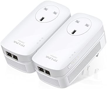 TP-Link TL-PA9020PKIT 2-Port Gigabit Passthrough Powerline Starter Kit, Data Transfer Speed Up to 2000 Mbps, Ideal for HD Video Streaming and Online Gaming, No Configuration Required, UK Plug