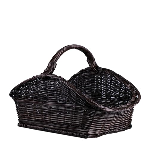 Porte-bûches pour cheminées e-wicker24 range buche panier bois brun