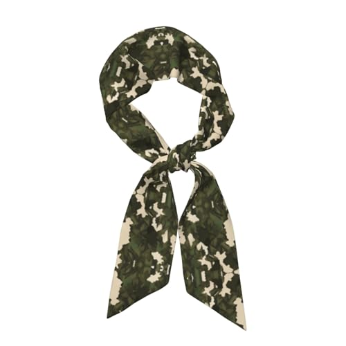 LLKGOT Pañuelo de satén para mujer, diseño de camuflaje del ejército