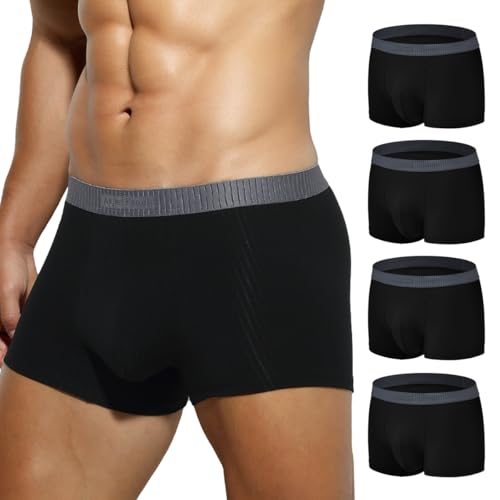 Arjen Kroos Men's Trunks Underwear 4 Pack Moisture-Wicking Cotton Boxer Briefs Underpants