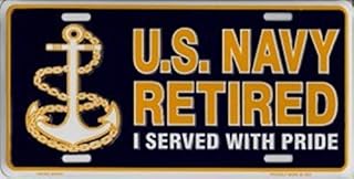 U.S. Navy Retired Metal License Plate