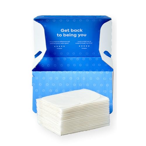 SWEAT GUARD® Pack Of 40 Disposable Underarm Sweat Pads For Women & Men. Maximum Perspirant Protection Anti Sweat Pads For Dry Armpits. Keeps Underarms & Clothes Dry, Self Adhesive, 9.5cm x 11.5cm.