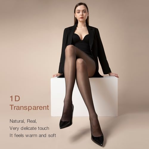 2 Pairs Women's Sheer Tights, 1D Ultra Thin Soft Nylon Regular Panty Multicolour High Sheer Anti-slid Pantyhose3