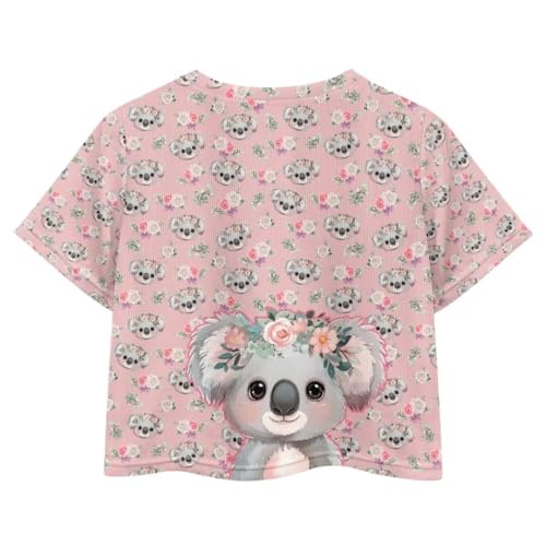 Image of Girl Crop Top Shirts for Summer Cute T Shirts Short Sleeve Tees for Kids 5-16