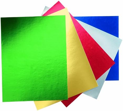 UCreate Tablero de papel de aluminio metálico, 5 colores surtidos, 22 x 28 pulgadas, 25 hojas