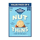 Blue Diamond Almonds Nut Thins Gluten Free Cracker Crisps, Hint of Sea Salt, 4.25 Oz Boxes (Pack of 6)