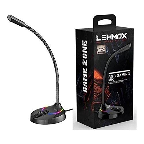 Microfone De Mesa Gamer Profissional Pc Usb Led Rgb Jogos