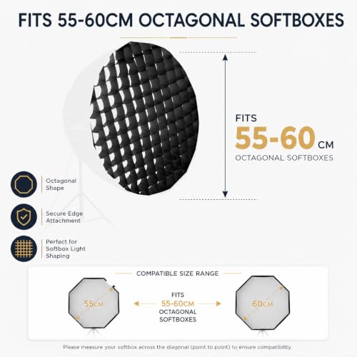 Image of Octagon Honeycomb Soft Grid, Flash Speedlight Umbrella Photo Softbox Reflector, for Softbox Studio Flash Lighting kit (55 to 60cm Grid)