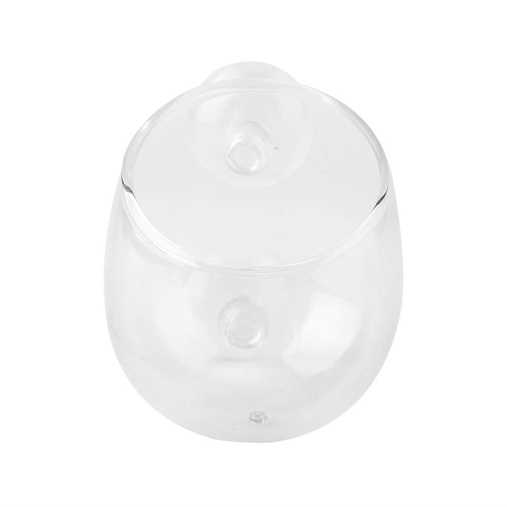 Fashionclubs Planta Acuática Cristal de Vidrio para Acuario Tanque de Peces con 2 Ventosas Accesorio Decorativo Cultivo Plantas Vivas Cristal Vidrio Lavamanos Rojo