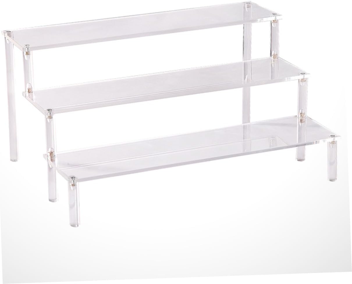 Luxshiny Acrylic Stepped Display Stand for Toy Models Storage Rack Organizer for Collectibles and Cosmetics High and Sturdy Design