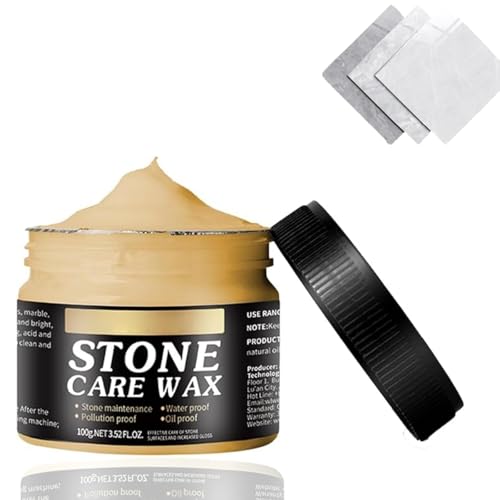 Granite Polish,Stone Maintenance Polishing Wax,Granite/Quartz Worktop Cleaner,Marble Cleaner,Waterproof Protector,Anti-Stain Formula,St one Polishing Care W ax,Natural S tone Sealer,W ax Polish,85g